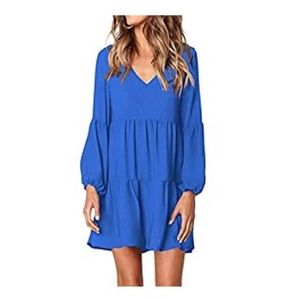 V-Neck Loose Babydoll Dress